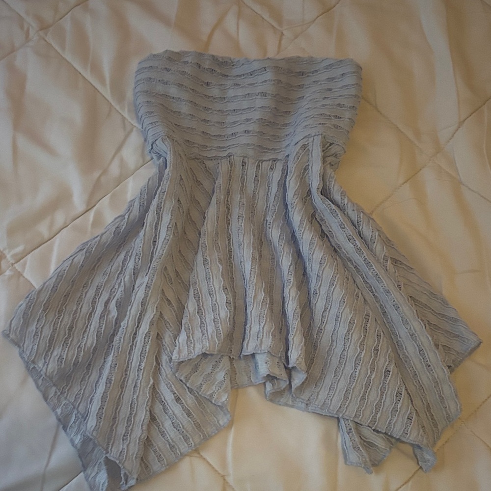Elegant Gray Strapless Women's Top